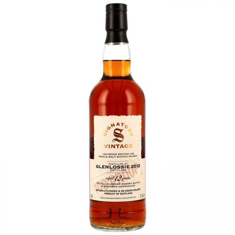 Glenlossie 2012 - 12 Jahre First Fill Oloroso Sherry Butts + Bourbon Hogsheads Signatory Vintage 100 Proof Edition #35 - Speyside Single Malt Scotch Whisky mit 57,1% von Signatory / Sample ab